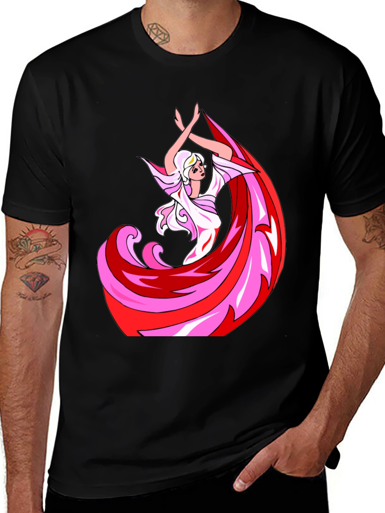 Flamenco Dancer Graphic Tee - Stylish Black T-Shirt