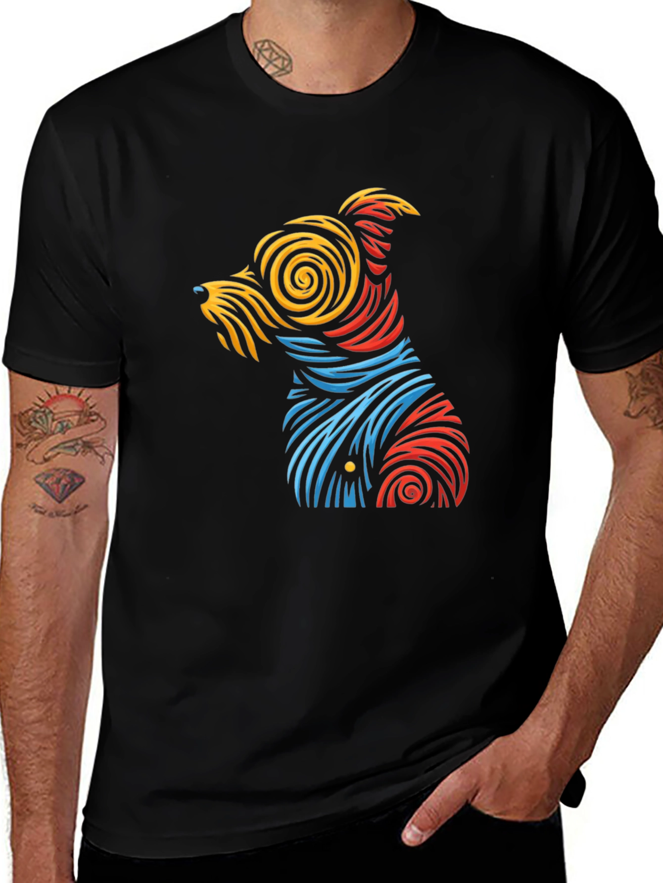 Variant 8 of Abstract Dog Graphic T-Shirt