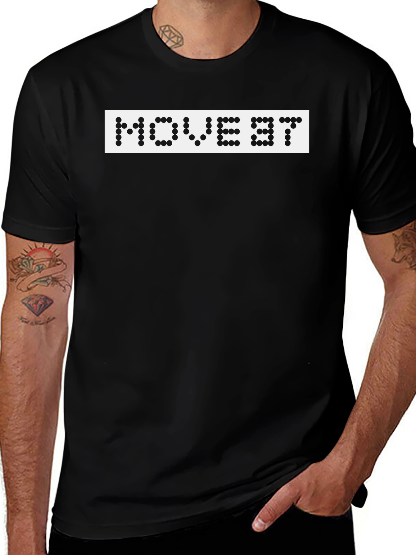 Variant 26 of Move BT Dot Matrix Graphic Tee - Black