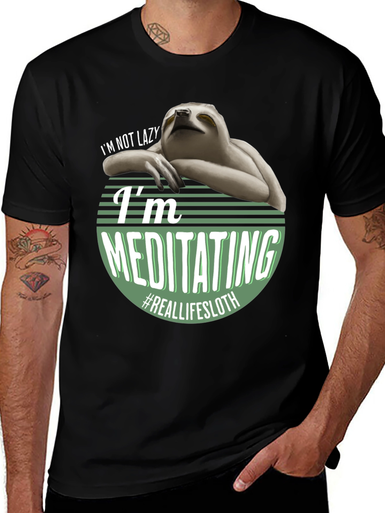 Variant 27 of Funny Sloth Meditating T-Shirt - Real Life Sloth