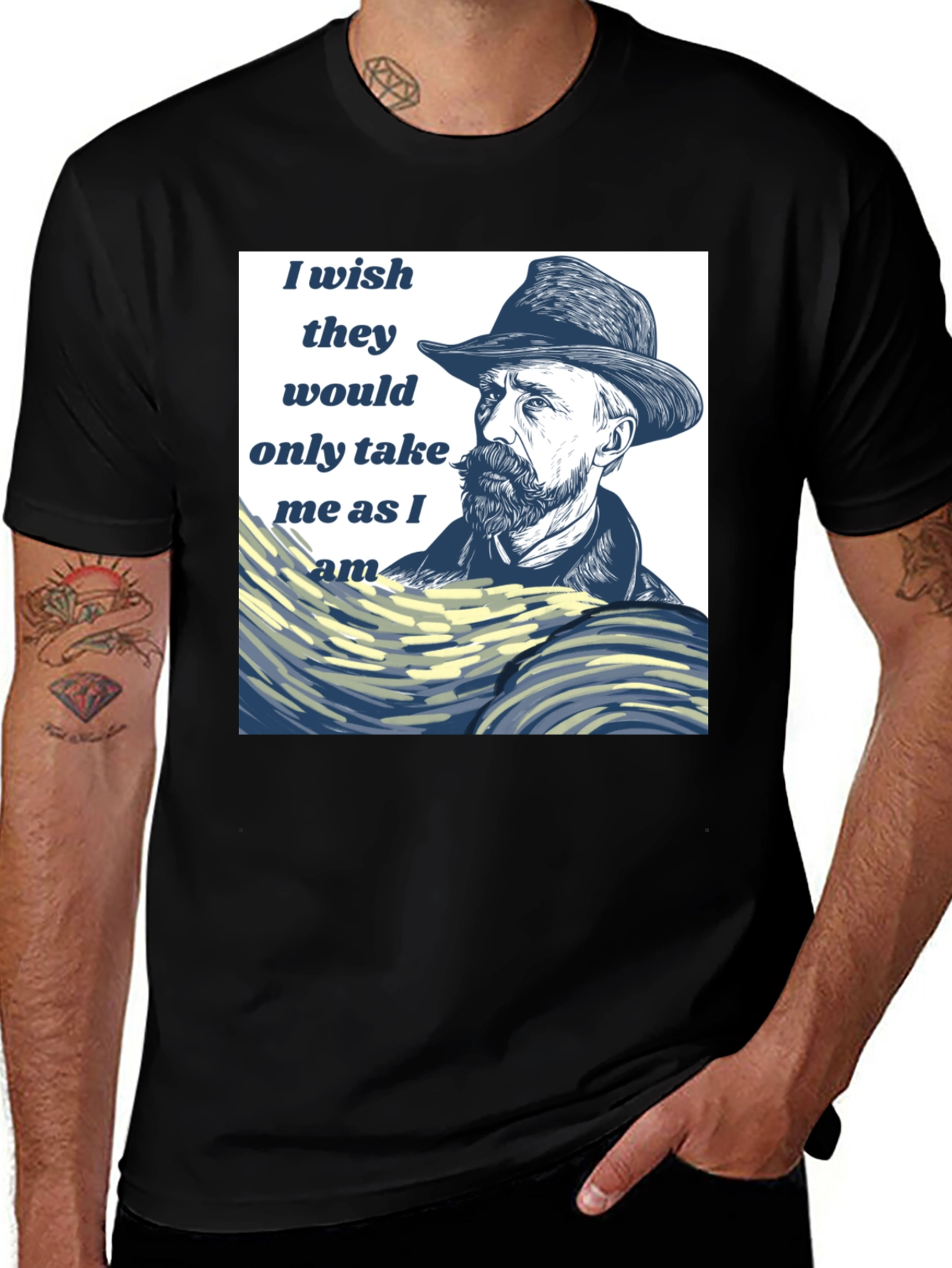 Variant 17 of Philosophical T-Shirt: "Take Me As I Am"