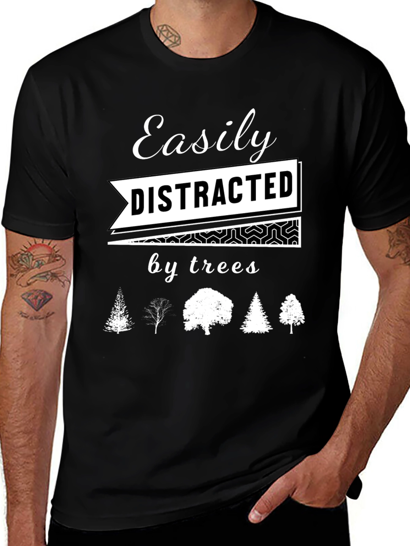 Variant 13 of Easily Distracted by Trees Graphic T-Shirt