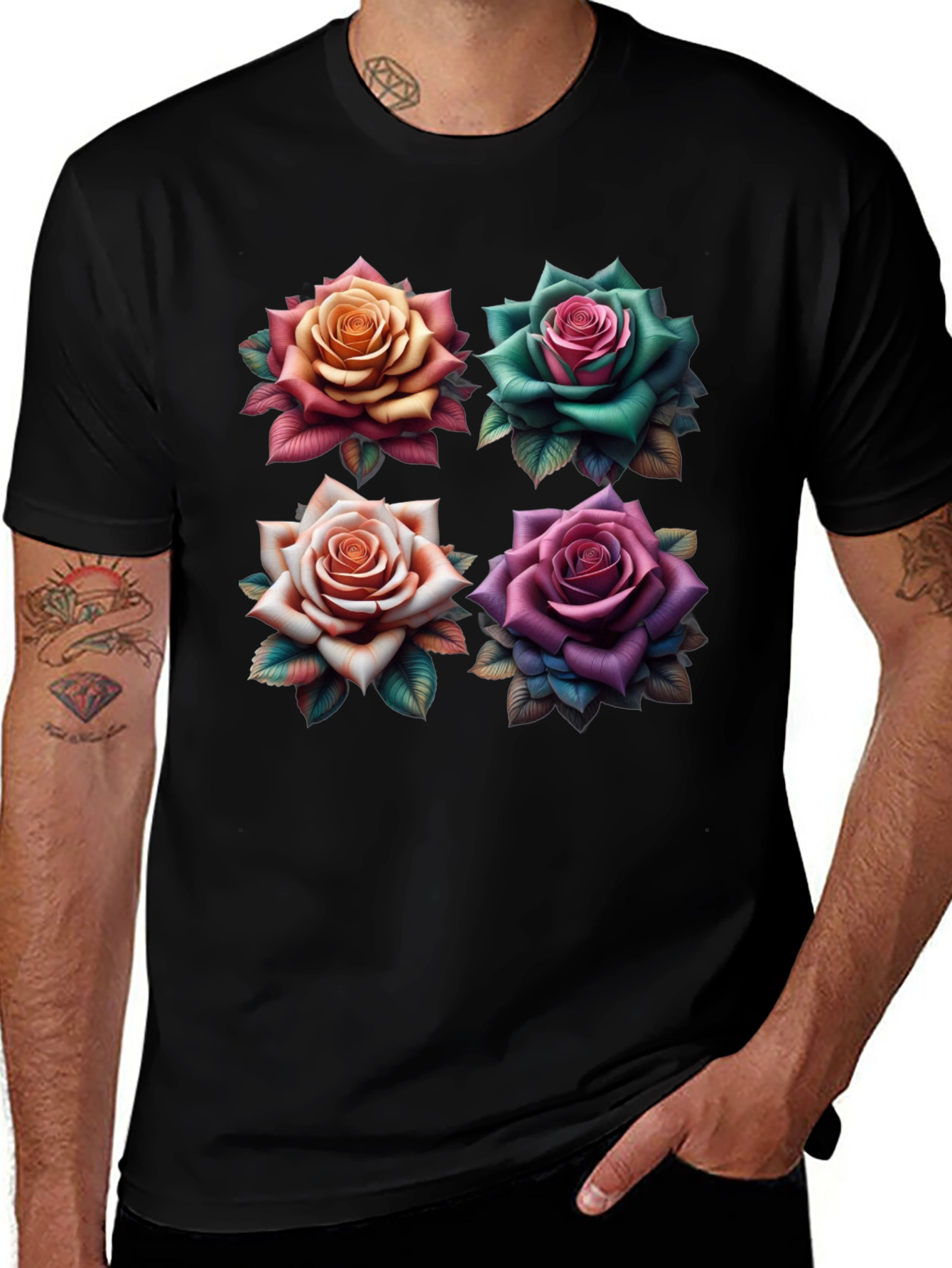 Variant 18 of Floral Roses Graphic T-Shirt - Unique Design