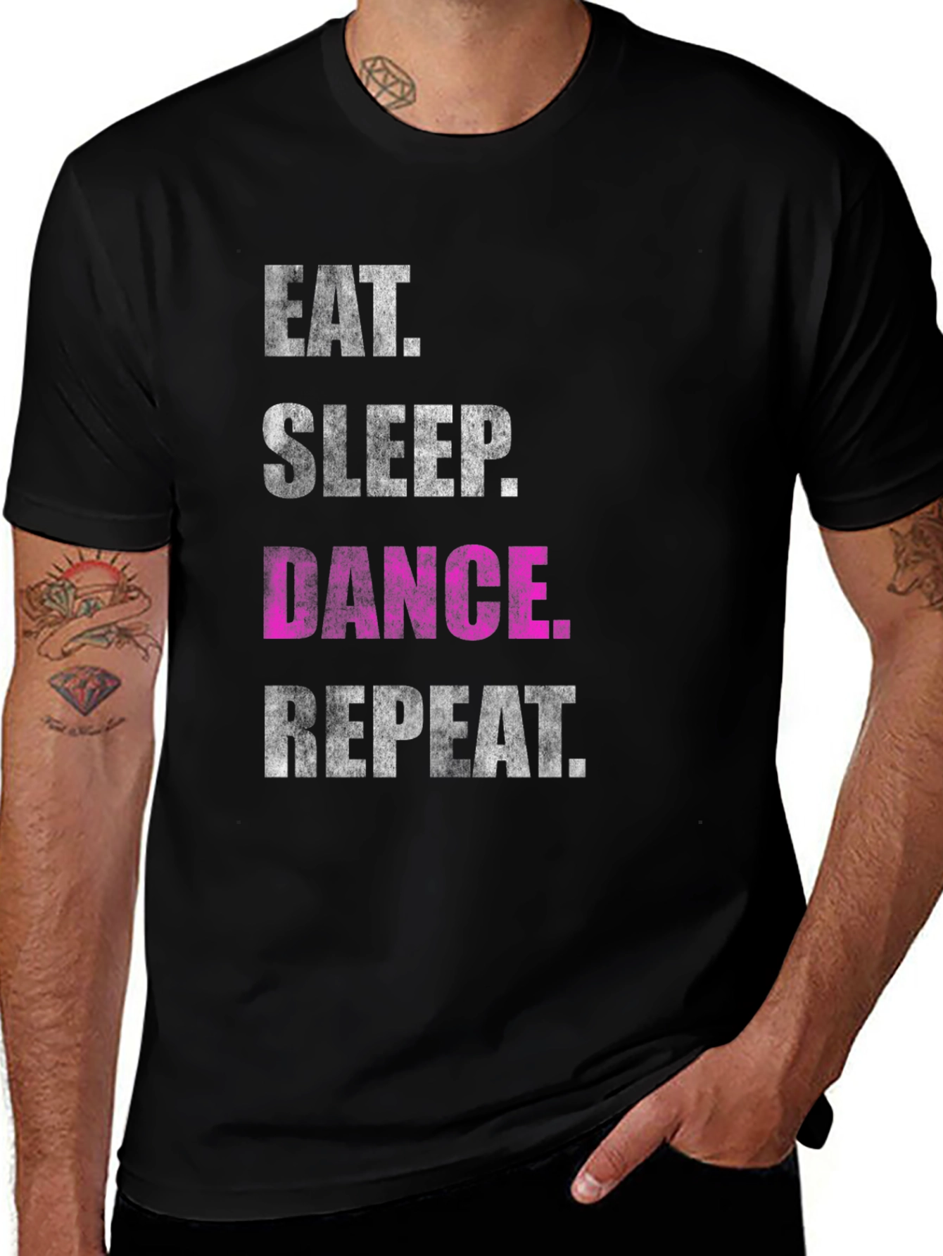 Variant 7 of Eat Sleep Dance Repeat Black T-Shirt