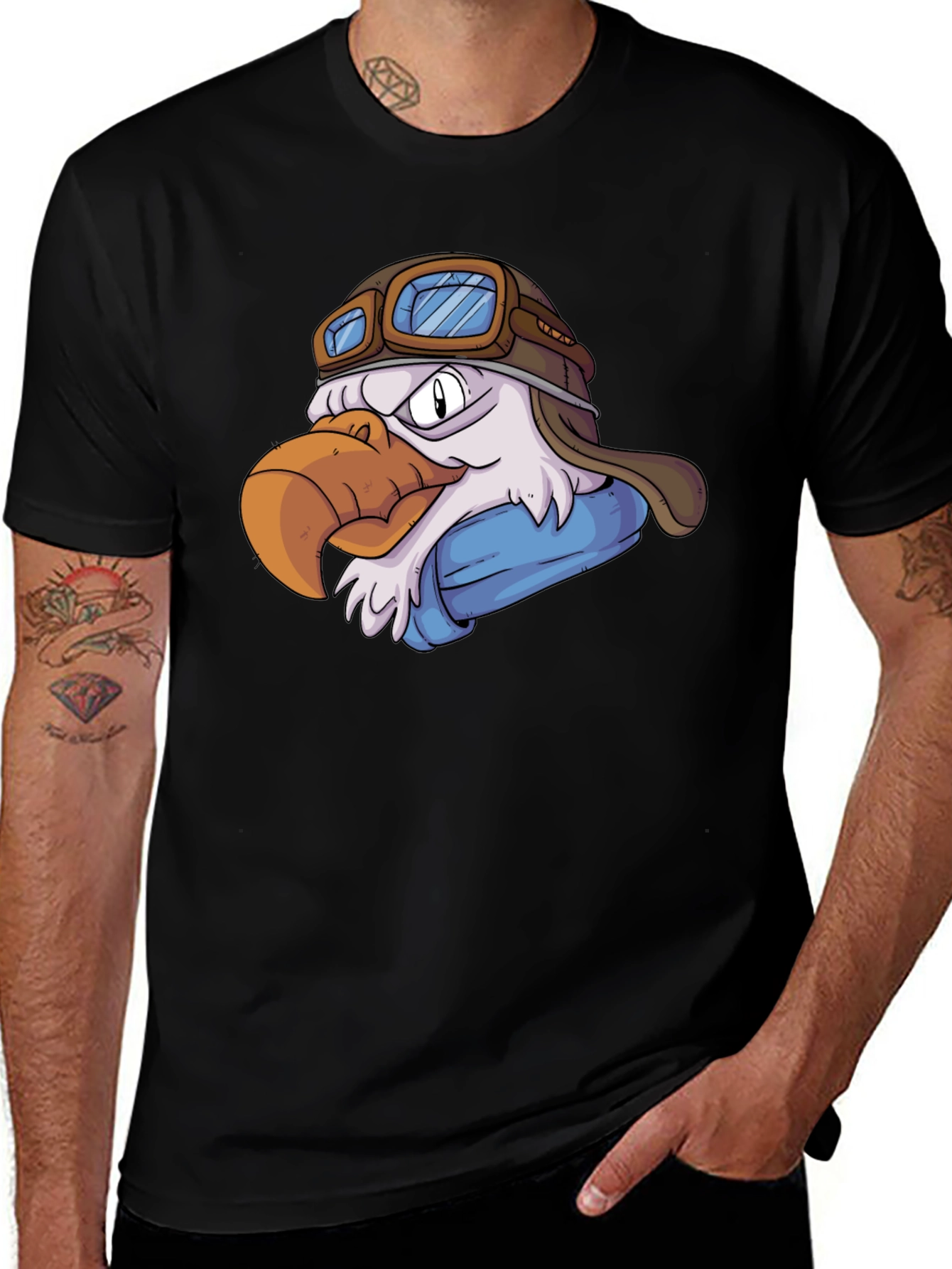 Variant 14 of Cartoon Eagle Aviator T-Shirt