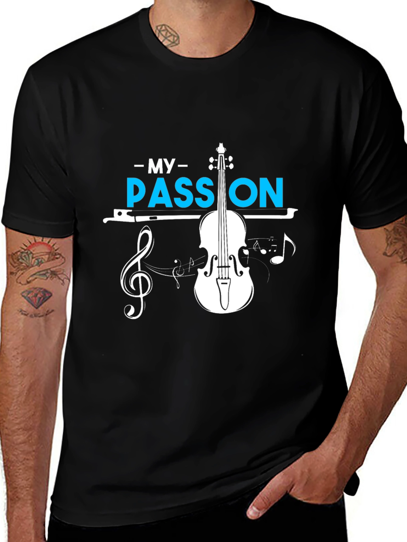 Variant 5 of Music Lover's T-Shirt: My Passion Violin Design
