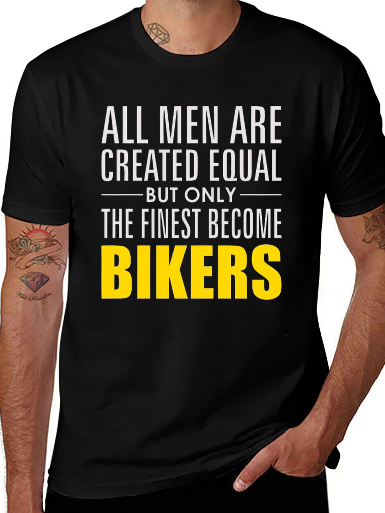 Variant 18 of Finest Bikers Graphic Tee - Men's Black Cotton T-Shirt
