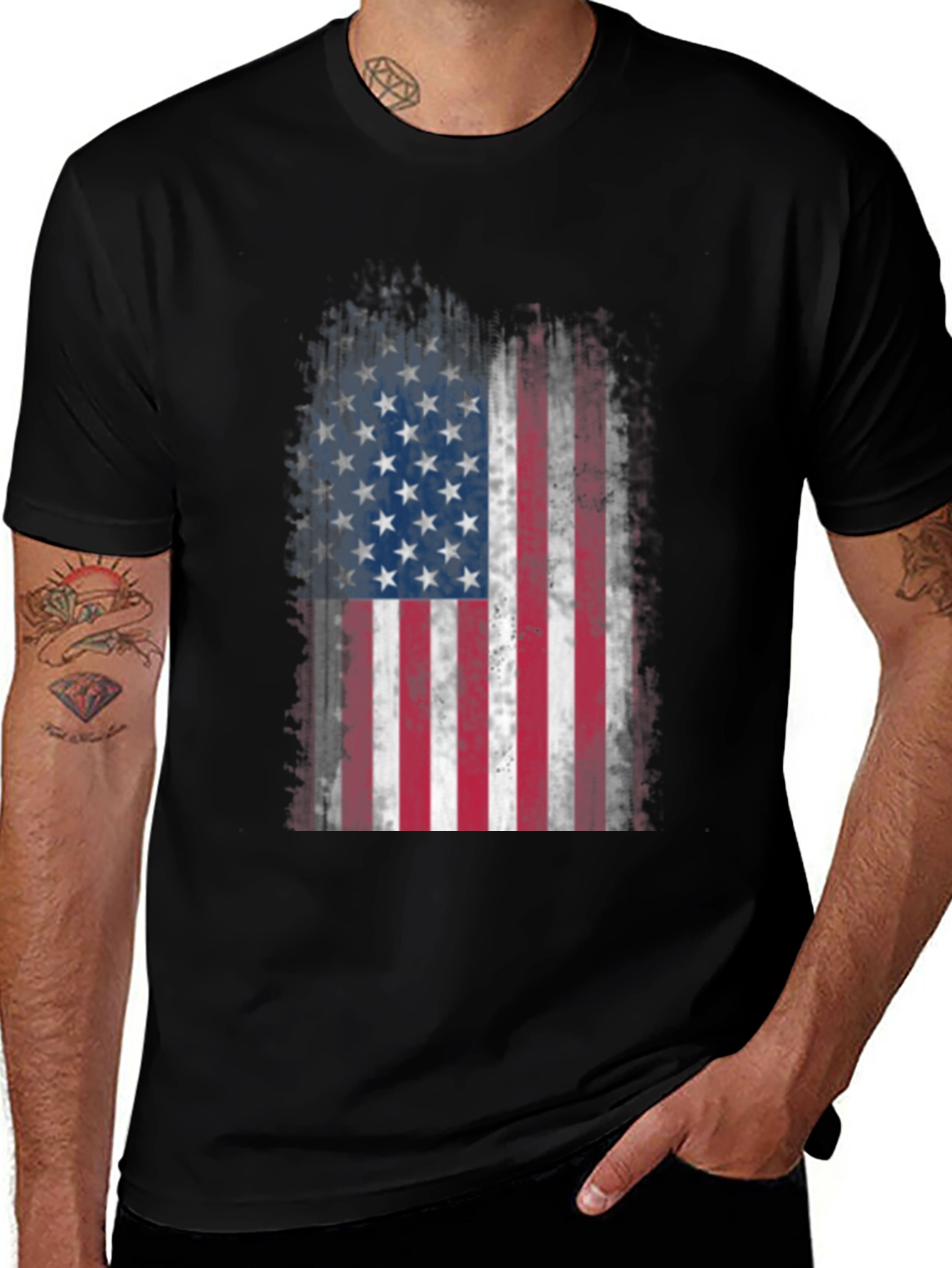 Distressed American Flag Graphic Tee