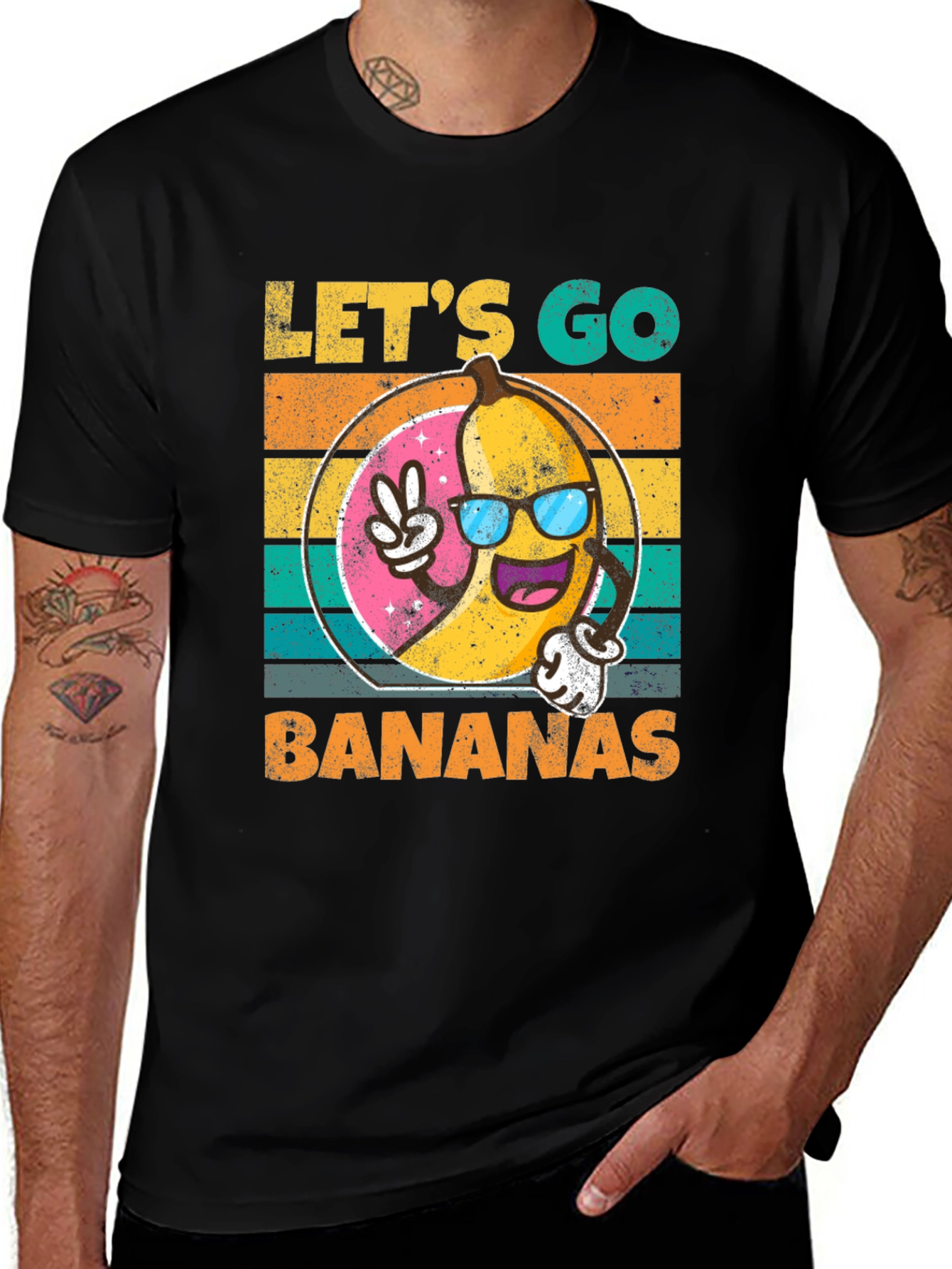 Variant 28 of Let's Go Bananas T-Shirt - Retro Style Graphic Tee
