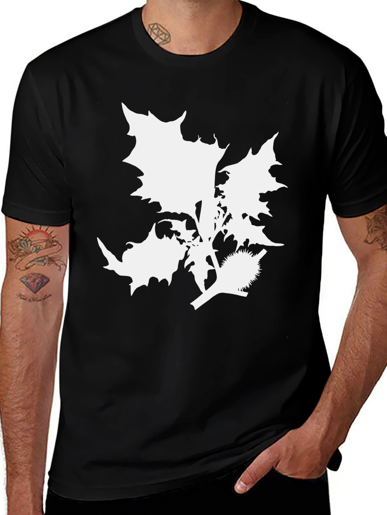 Variant 21 of Botanical Graphic Tee - Black Cotton T-Shirt