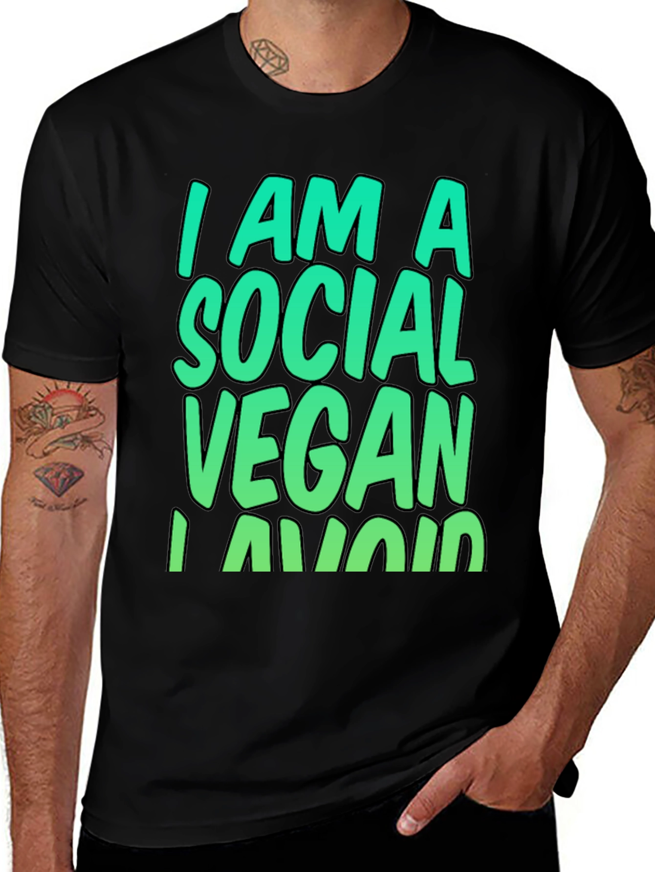 Social Vegan T-Shirt - Humorous Vegetarian Tee