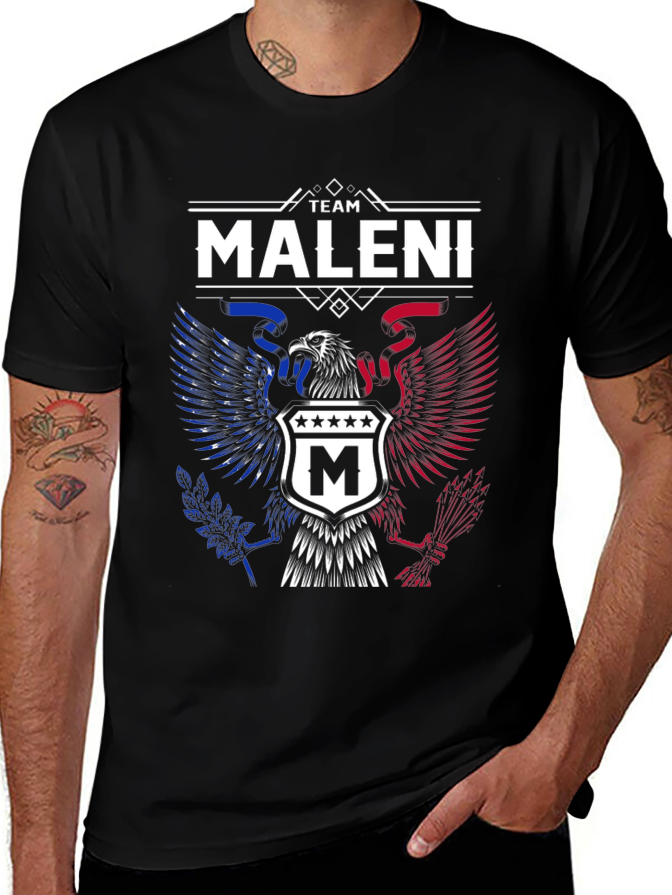 Team Maleni Eagle Crest T-Shirt - Patriotic Design
