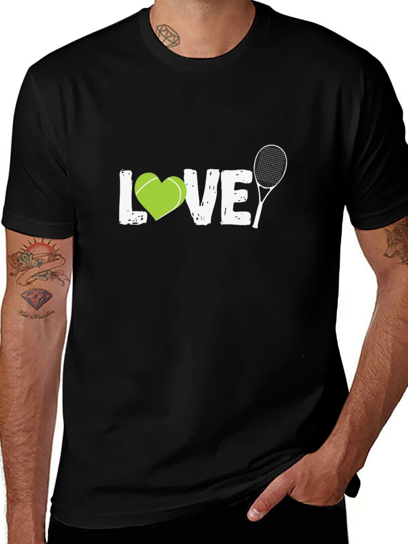 Variant 5 of Tennis LOVE Graphic Tee | Sporty Casual Shirt