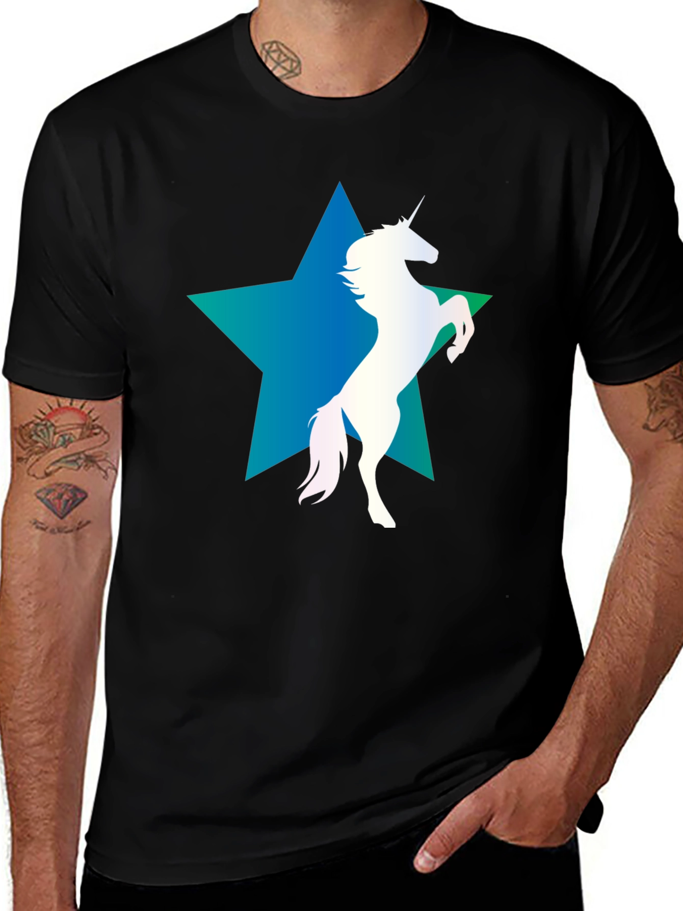 Variant 27 of Unicorn Star Graphic Tee - Stylish Cotton Blend