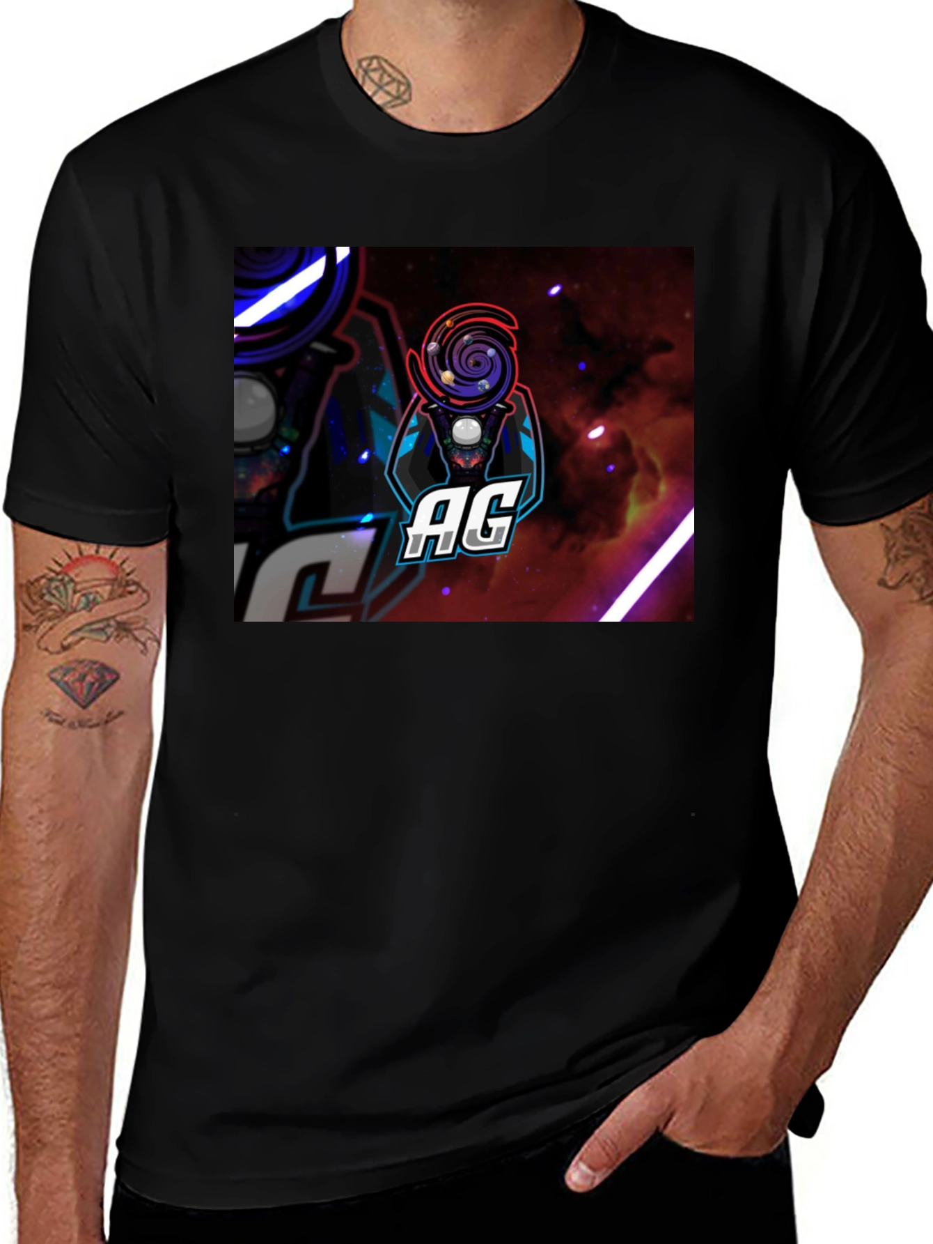 Variant 27 of AG Galaxy Gamer Black T-Shirt