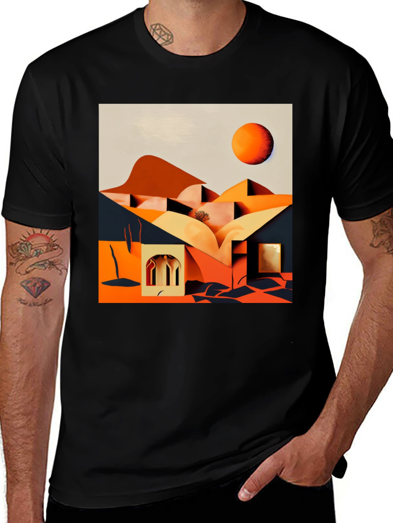 Abstract Desert Landscape Graphic T-Shirt