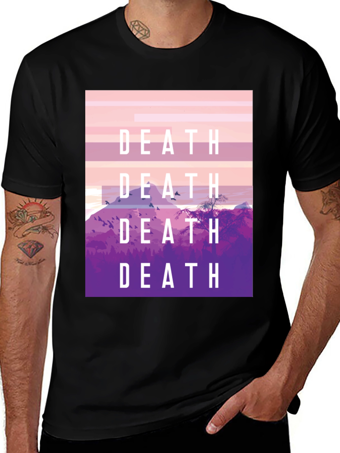 Variant 5 of Death Graphic Tee - Artistic Mountain Scene T-Shirt