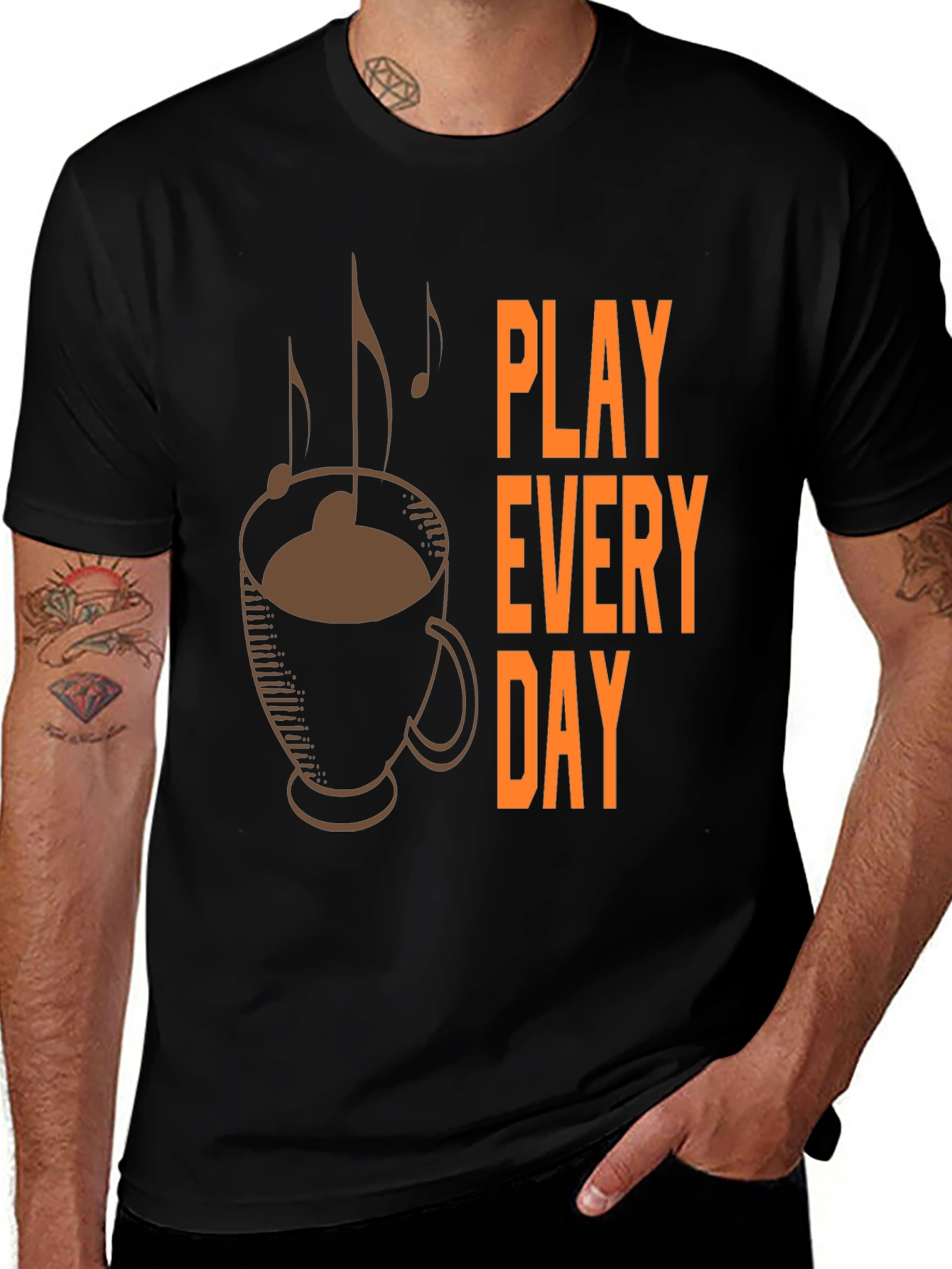 Variant 3 of Play Every Day Coffee Music Graphic Tee