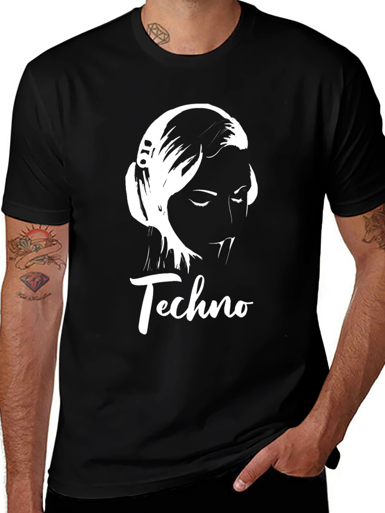 Variant 7 of Techno Music Graphic Black T-Shirt