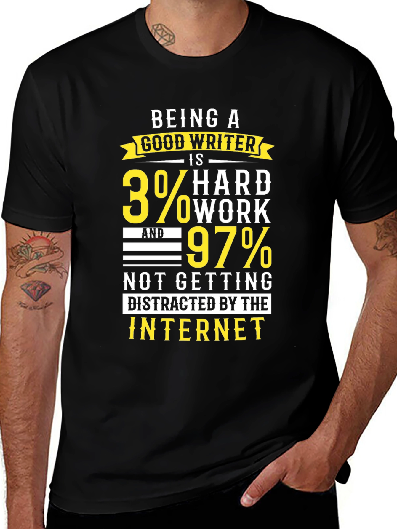 Variant 7 of Writer Humor T-Shirt - Hard Work Internet Distraction Tee