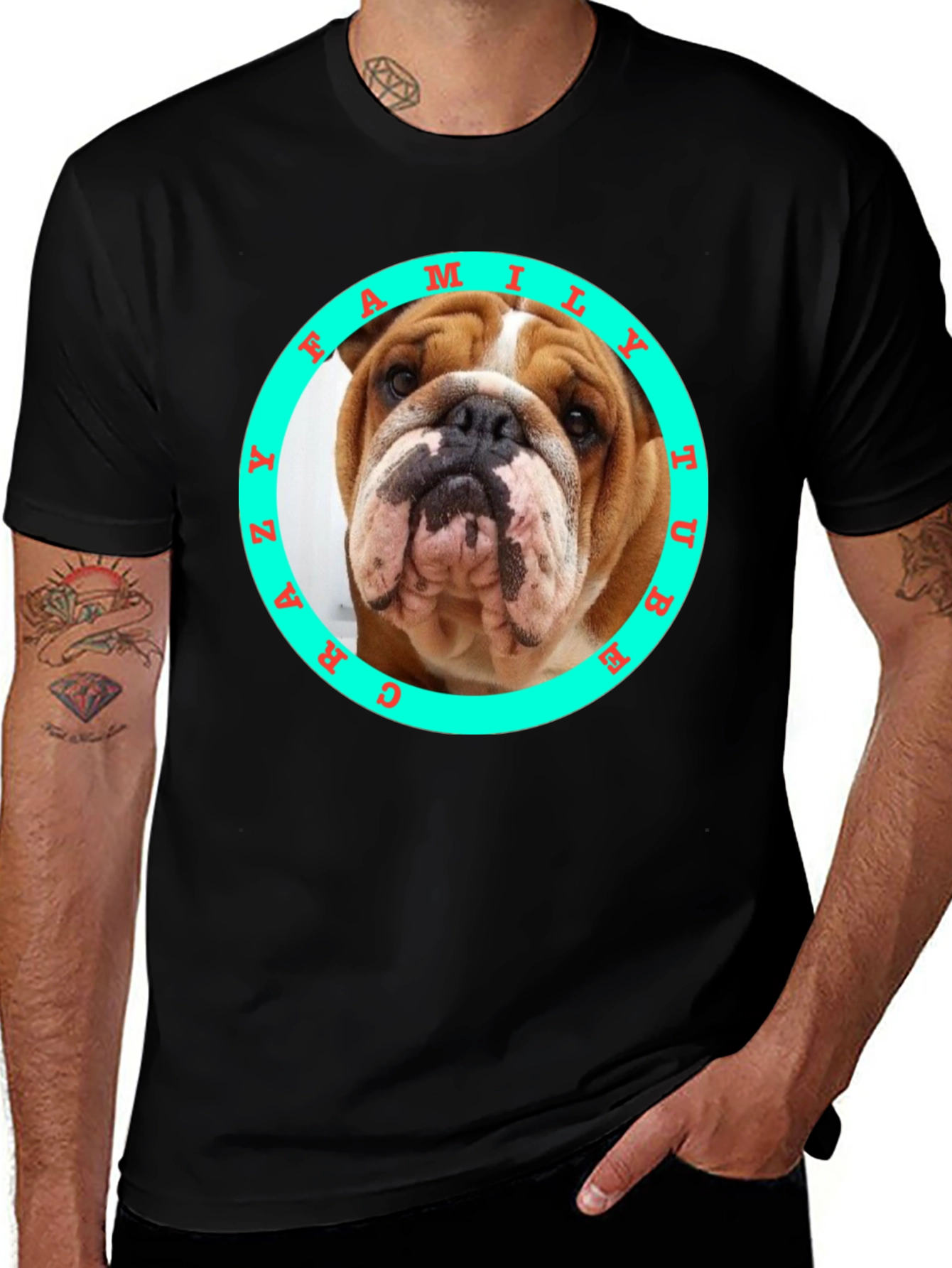 Variant 29 of Crazy Bulldog Family T-Shirt