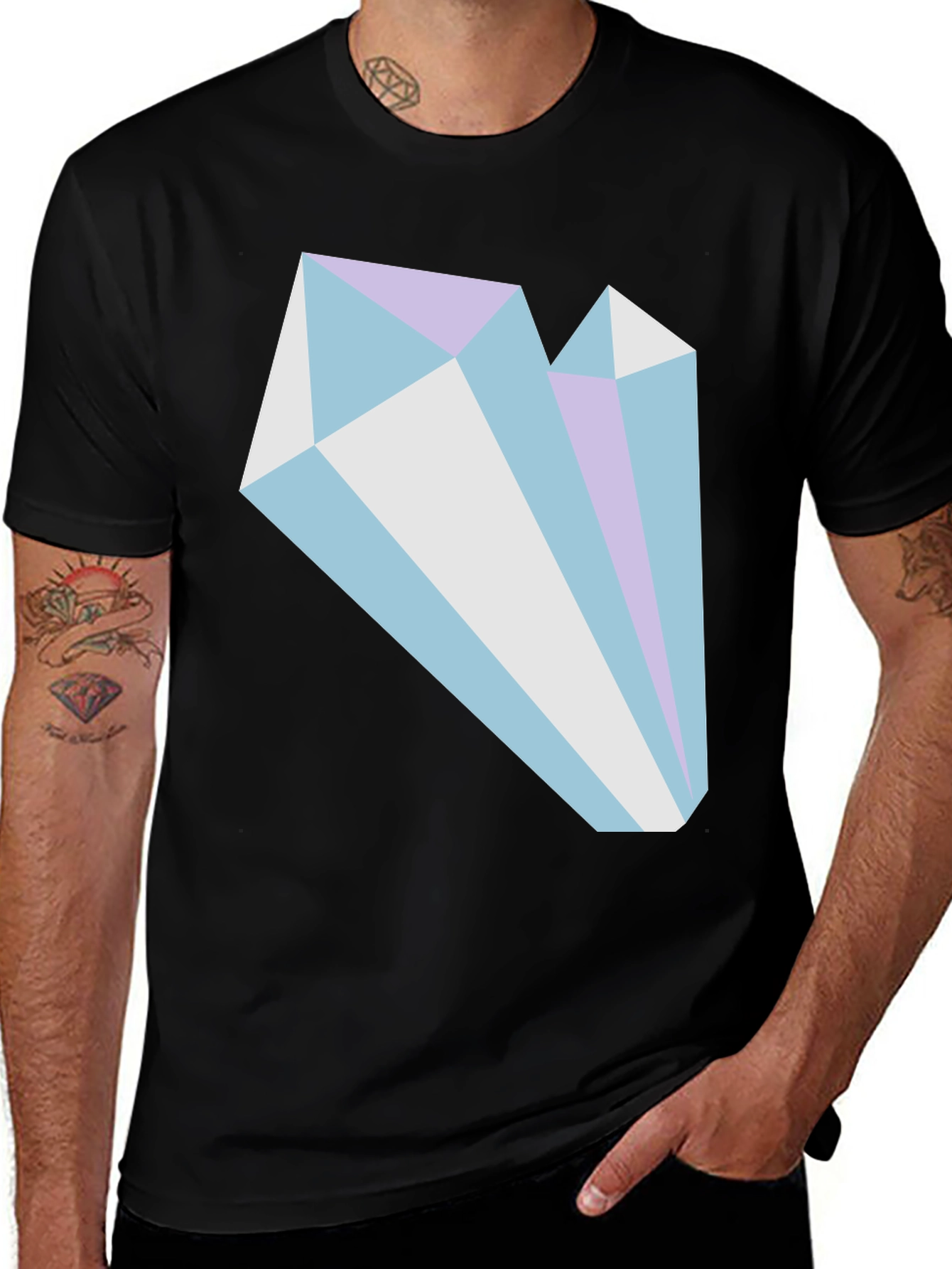 Variant 9 of Geometric Crystal Graphic Tee - Stylish Casual Wear