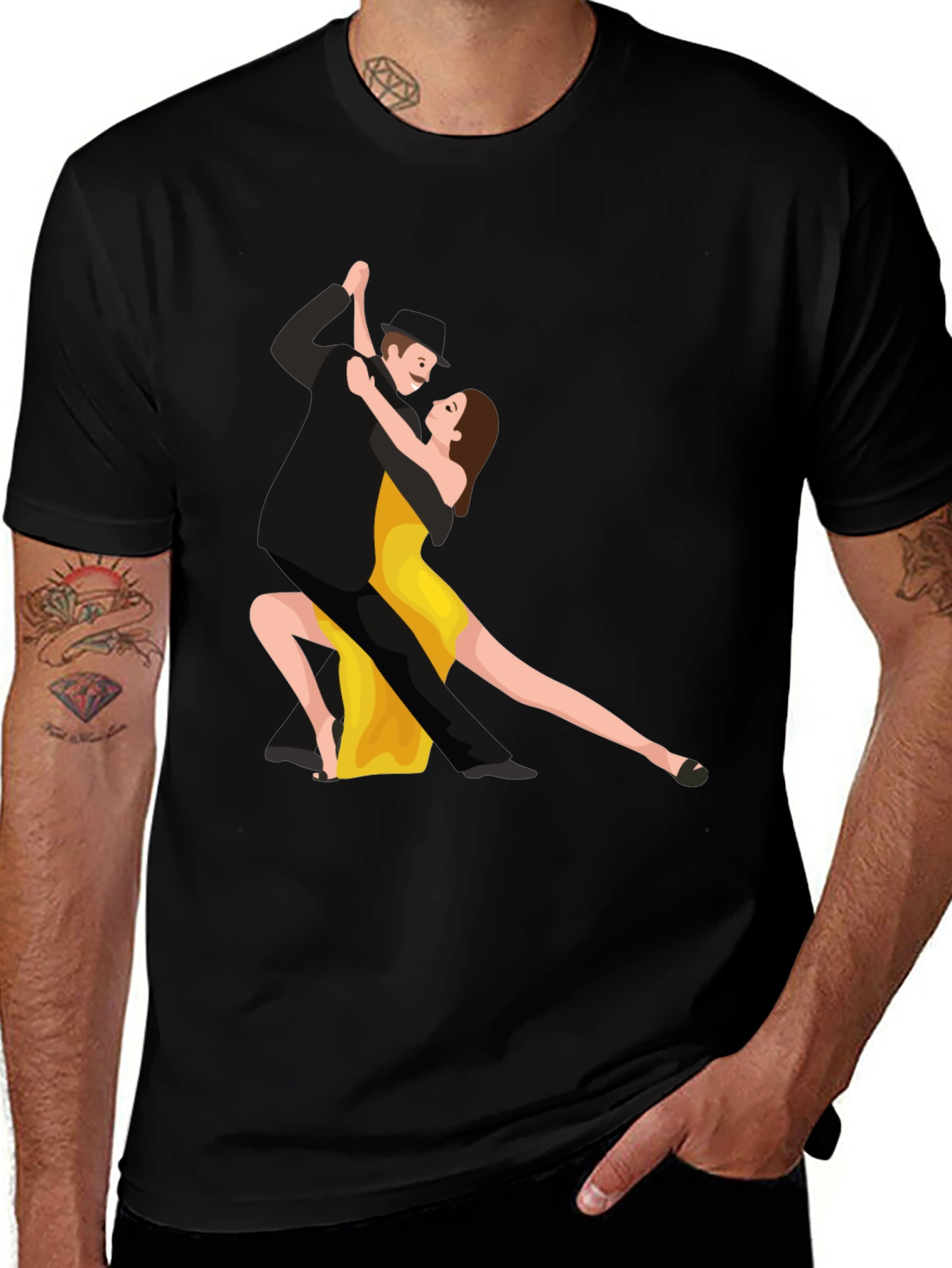 Variant 30 of Tango Dancers Graphic Black T-Shirt