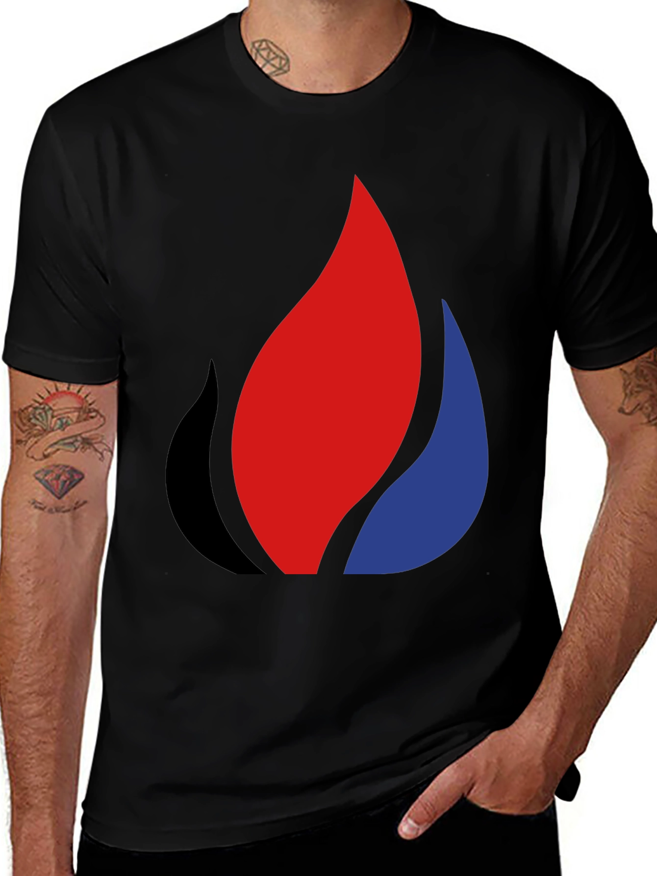 Flame Graphic Black T-Shirt
