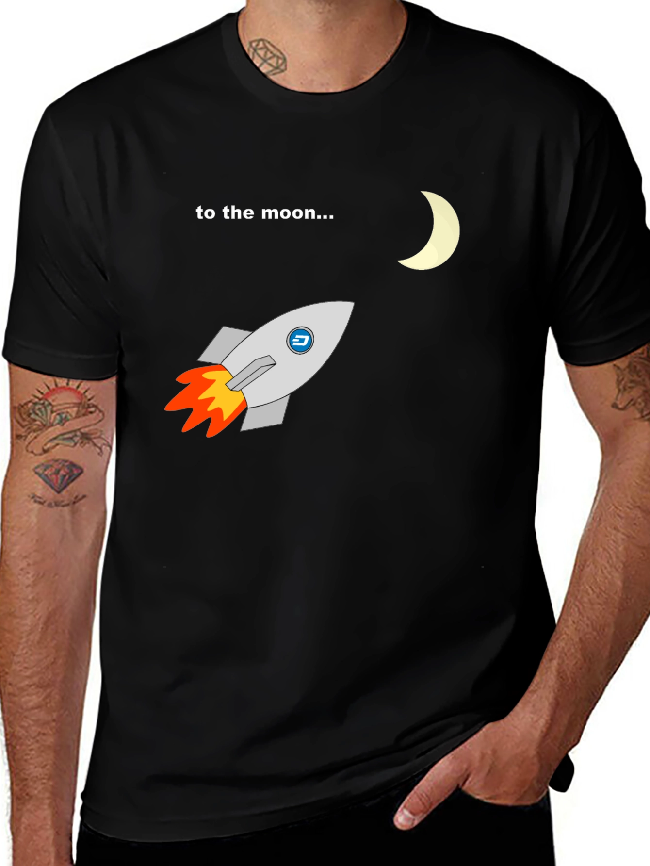 Variant 24 of To The Moon Rocket Graphic Tee
