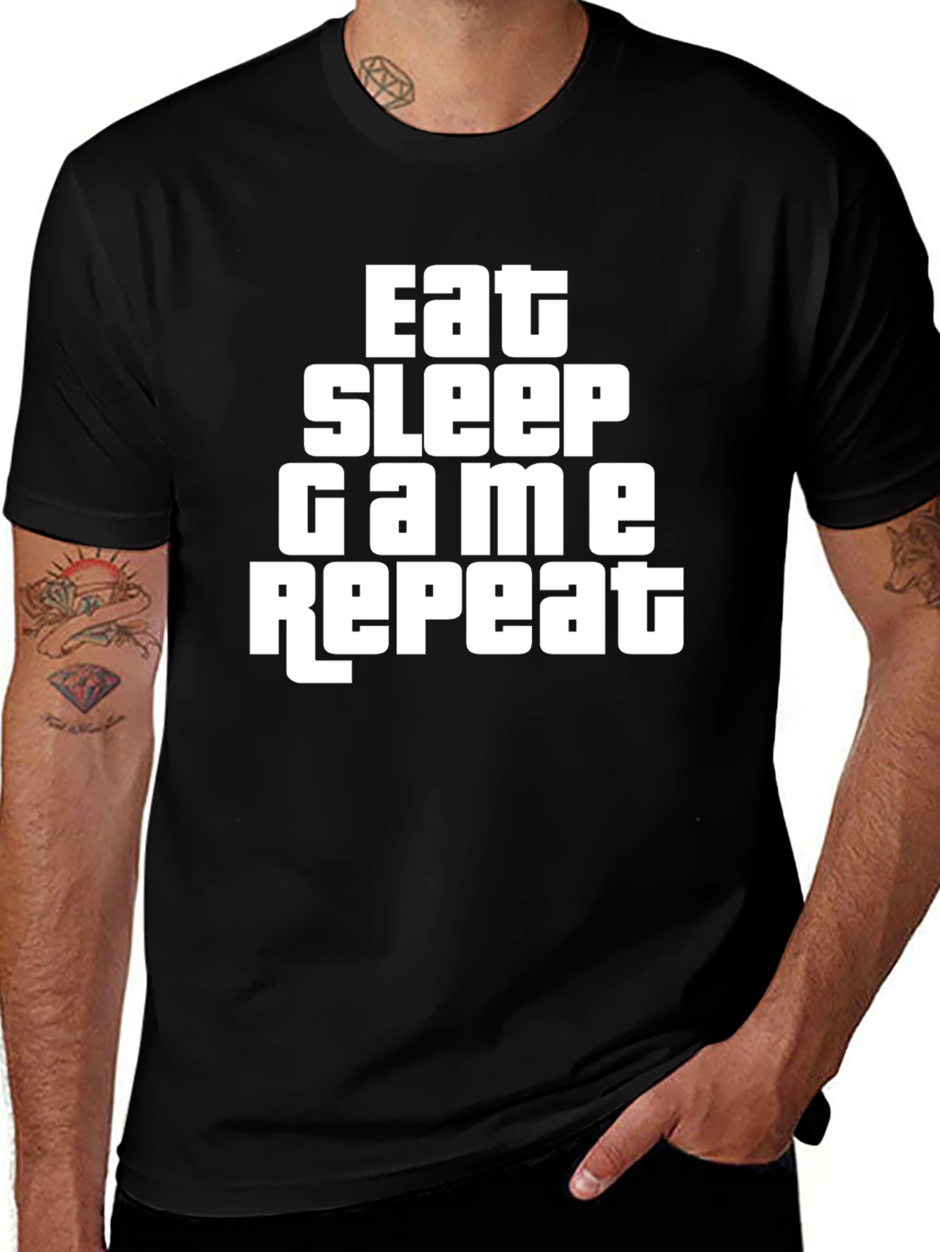 Variant 10 of Eat Sleep Game Repeat Graphic Tee - Gamer T-Shirt