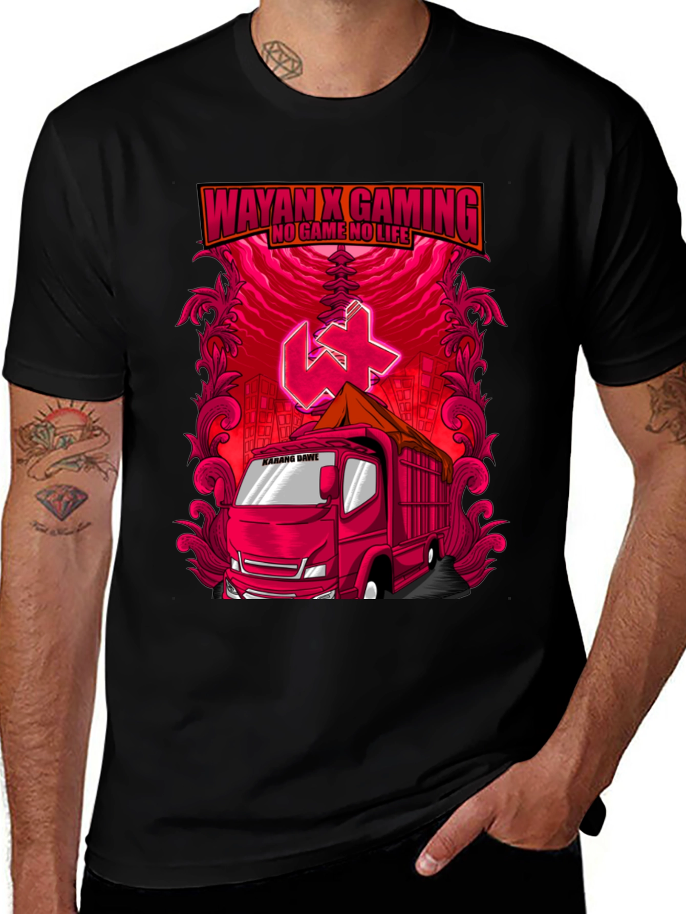 Variant 28 of Wayan X Gaming Truck T-Shirt - No Game No Life