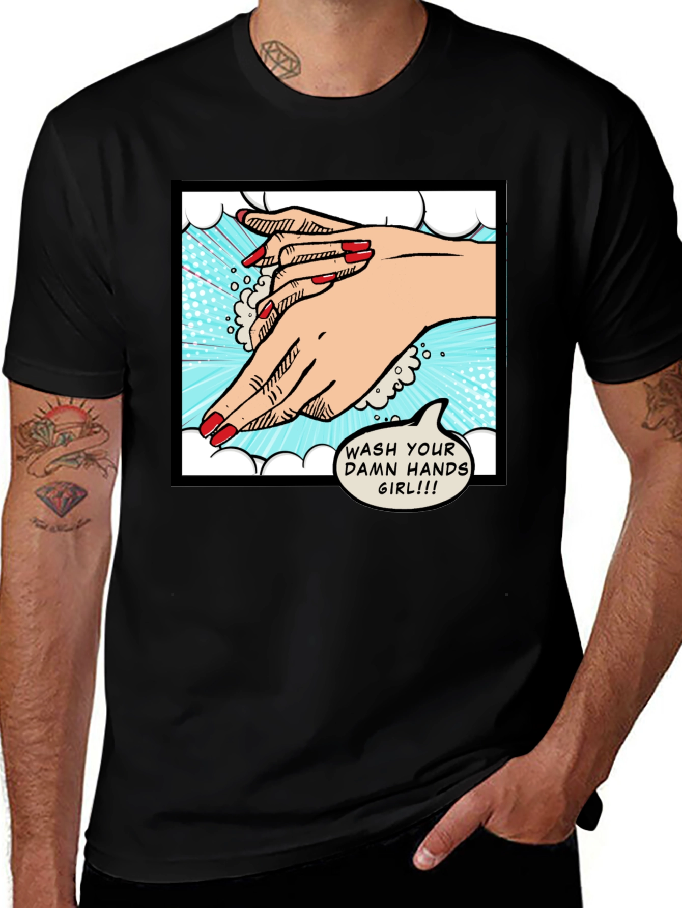 Variant 18 of Wash Your Damn Hands Girl T-Shirt