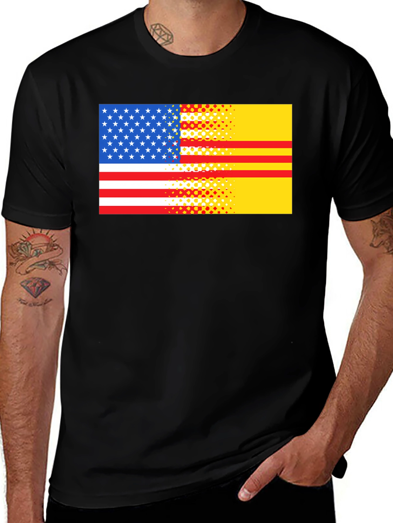 Variant 14 of USA & Vietnam Flag Graphic T-Shirt