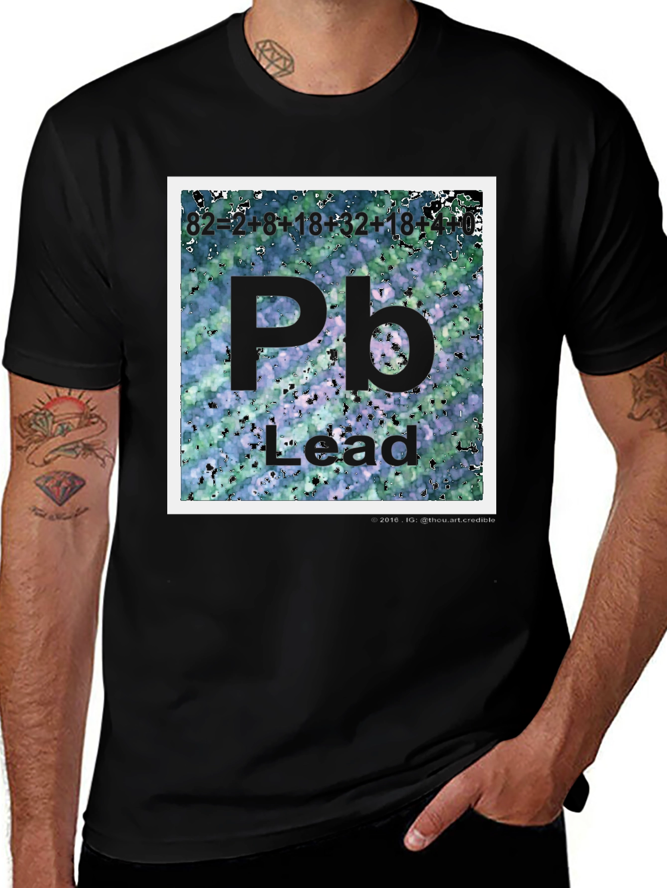 Variant 4 of Lead Periodic Table Element T-Shirt