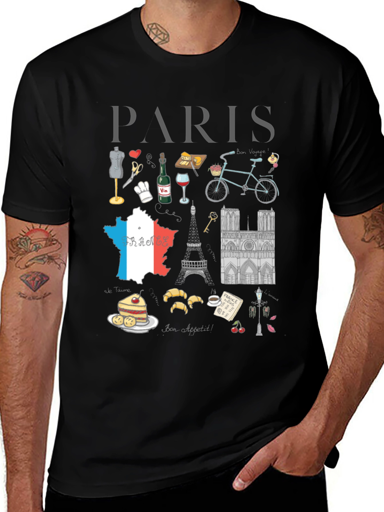 Paris France Graphic Tee - Stylish City Souvenir Shirt