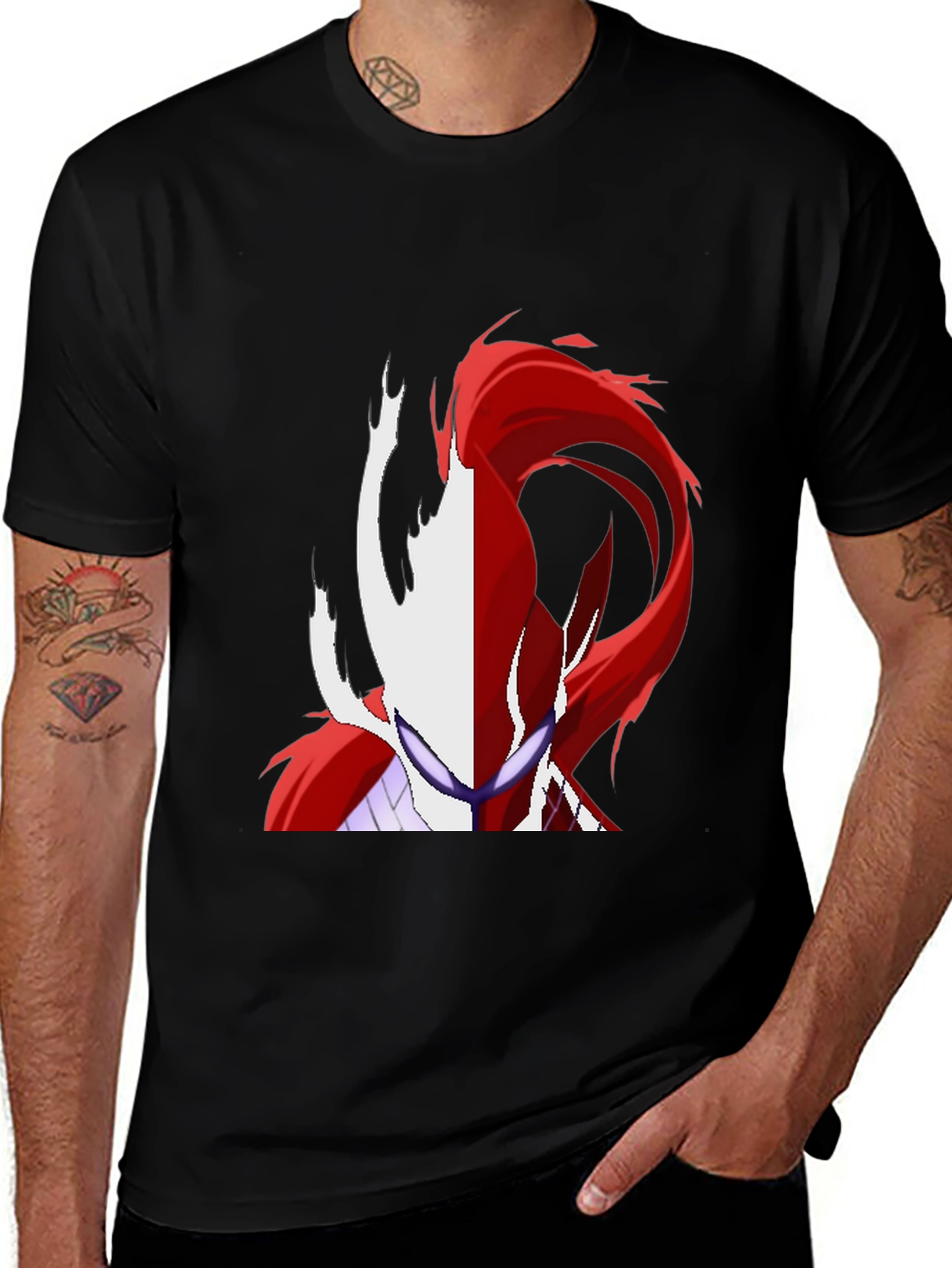 Variant 6 of Anime Character Black T-Shirt