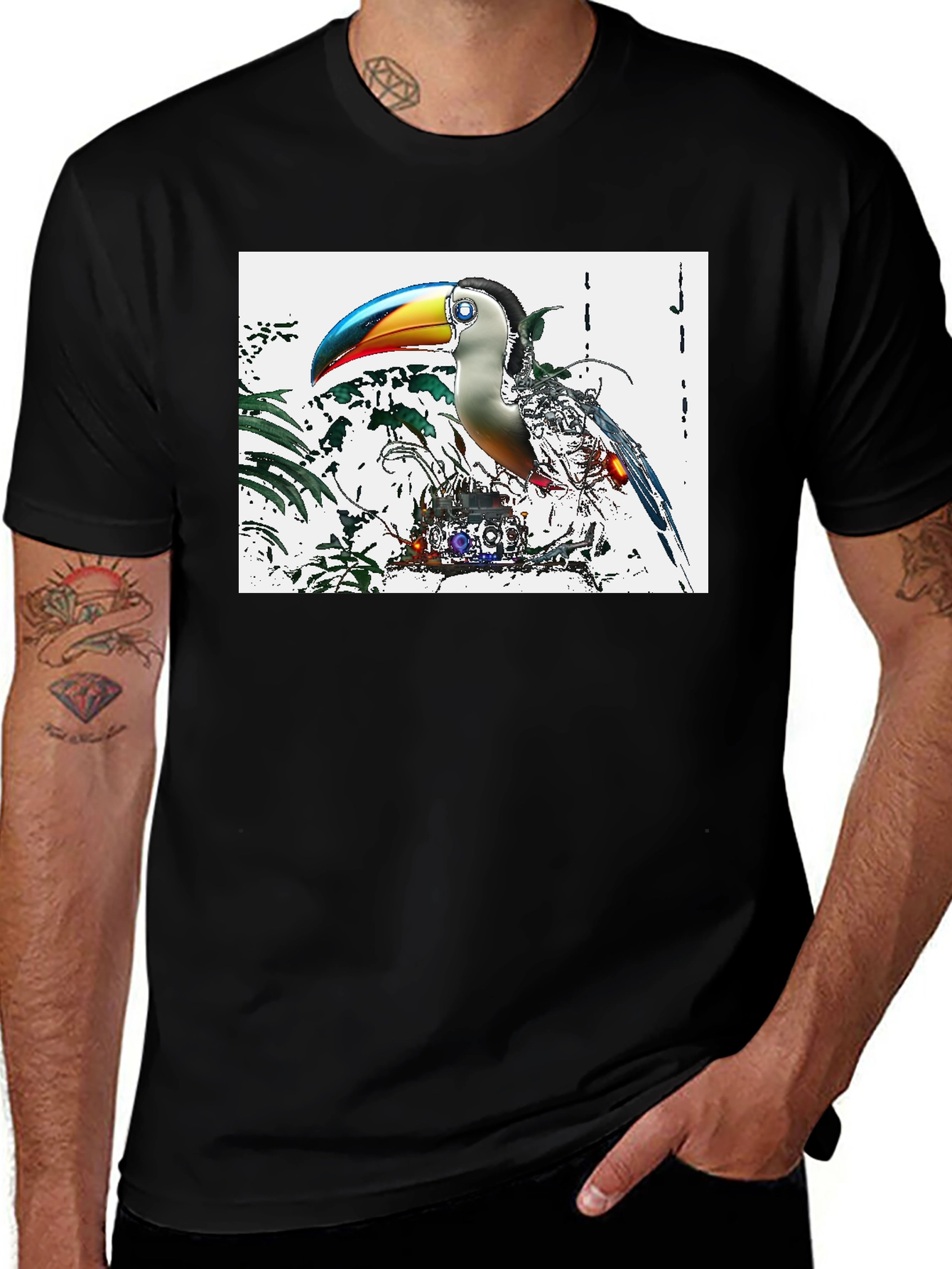 Variant 9 of Toucan Graphic Black T-Shirt
