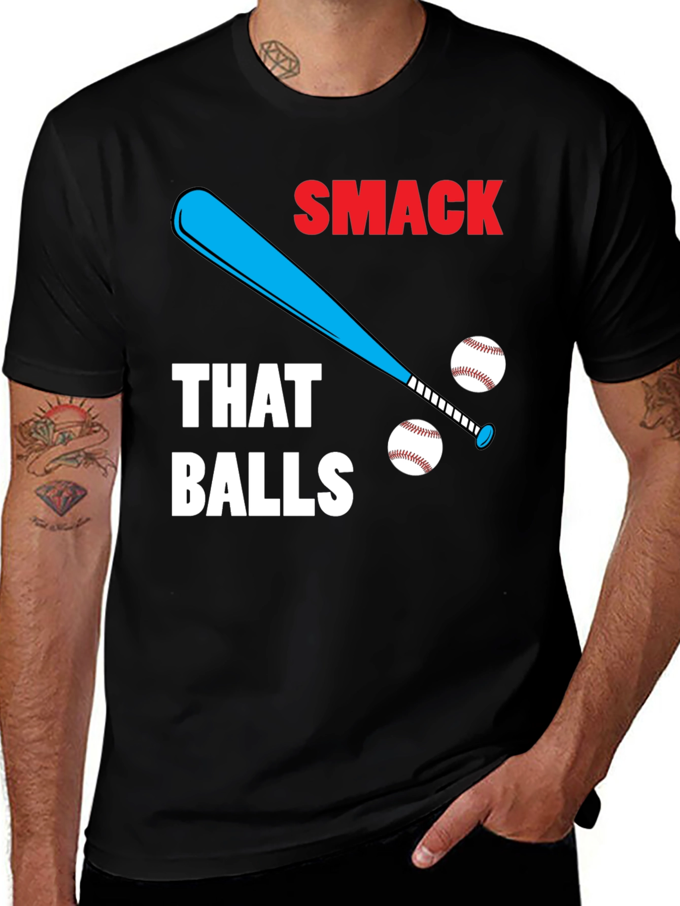 Variant 25 of Smack That Balls T-Shirt | Funny Baseball Tee