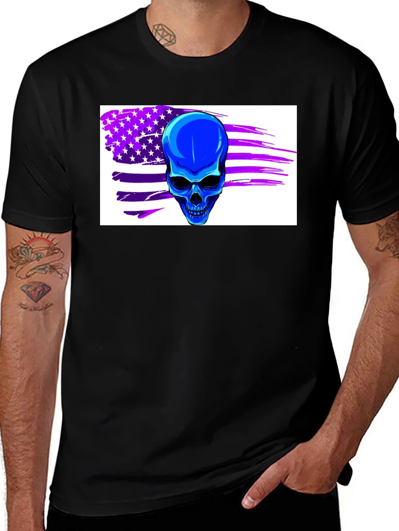 Variant 20 of Skull Flag Graphic Tee - Dark Shirt