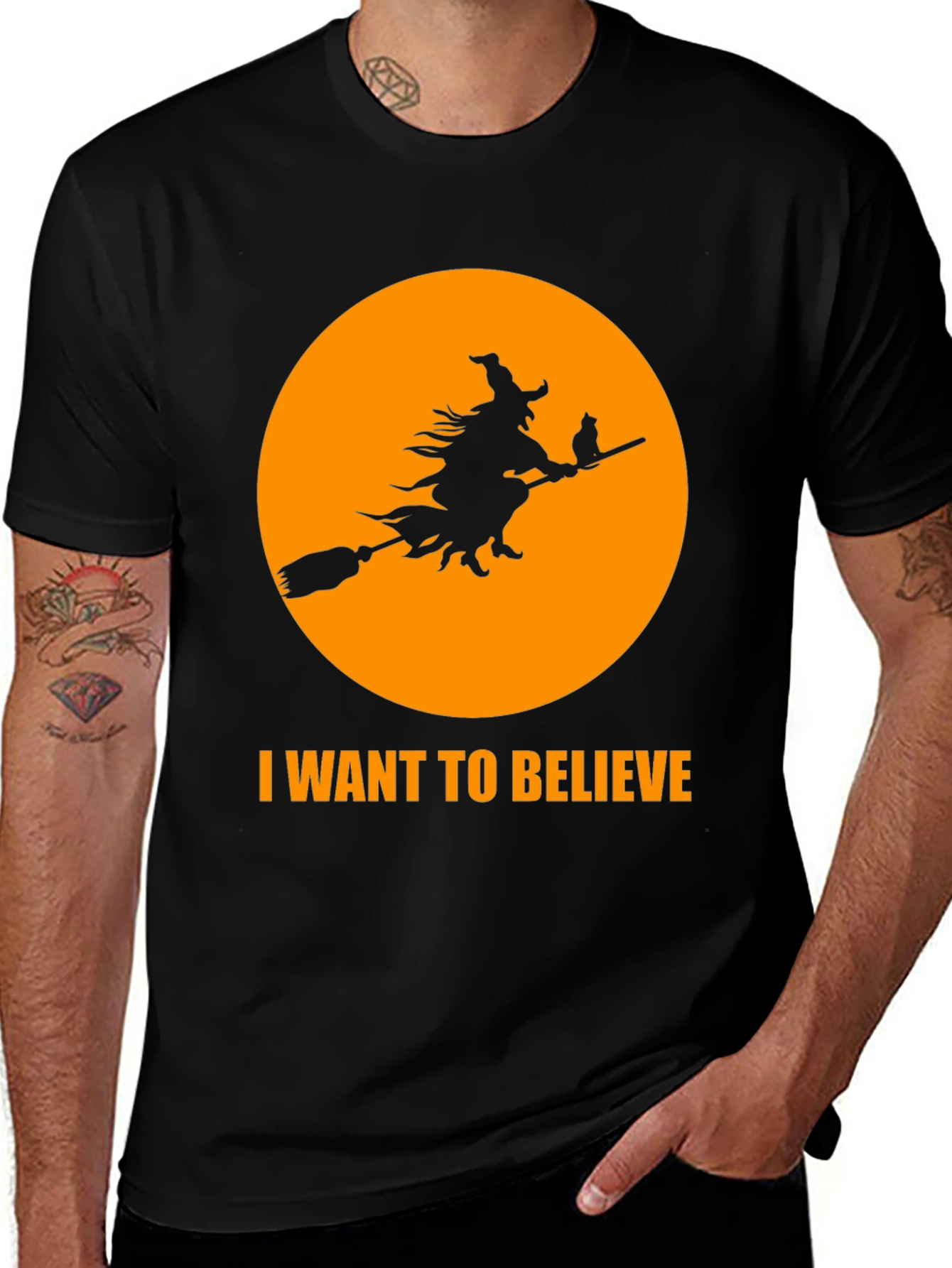 Halloween Witch Ride T-Shirt - I Want to Believe