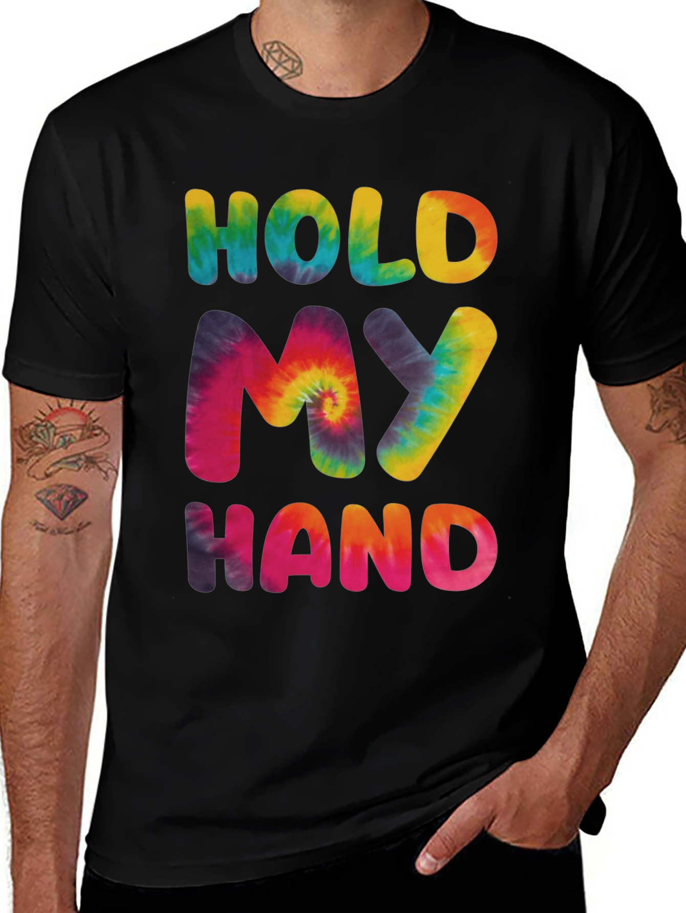 Variant 14 of Tie-Dye "Hold My Hand" Graphic Tee