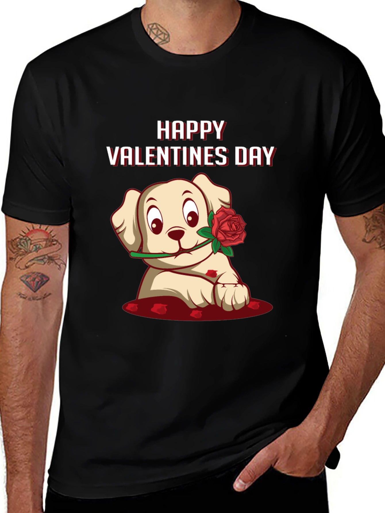 Variant 30 of Happy Valentines Day Puppy Graphic Tee