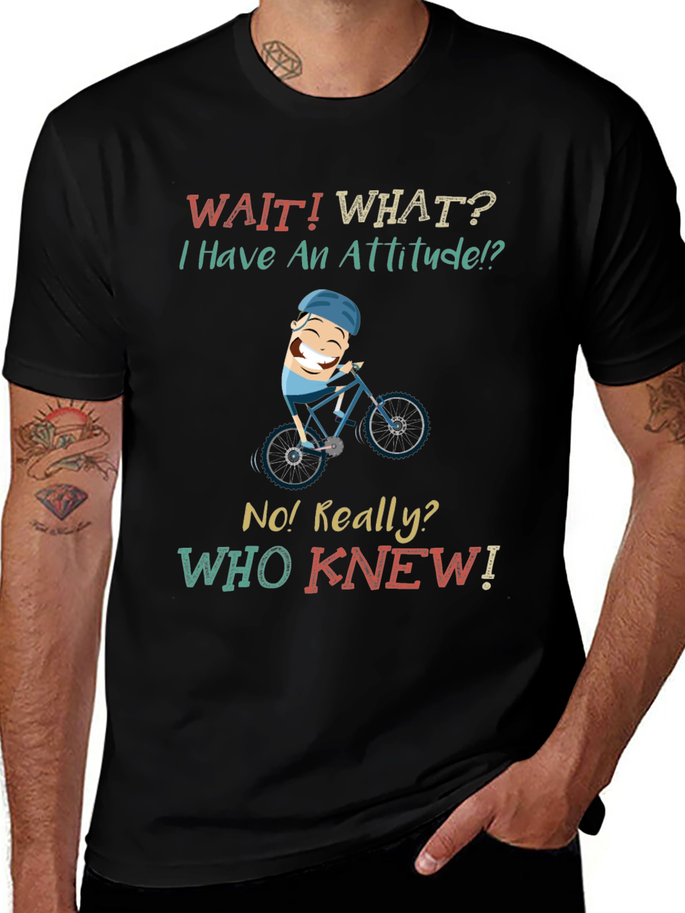 Variant 12 of Attitude Cyclist Graphic T-Shirt - Funny Statement Tee
