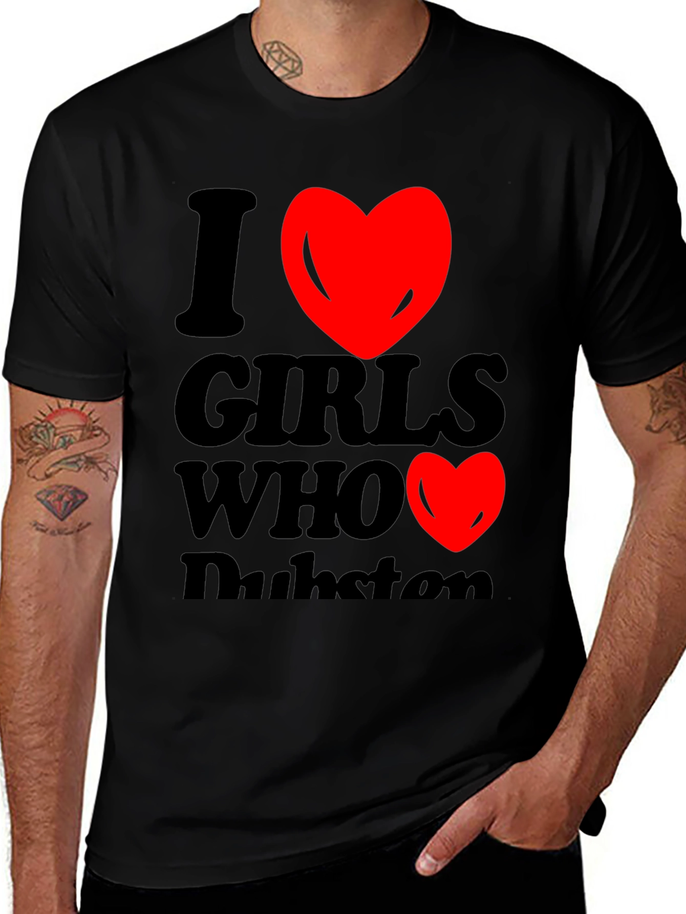 Variant 16 of I Heart Girls Who Dubstep Black T-Shirt