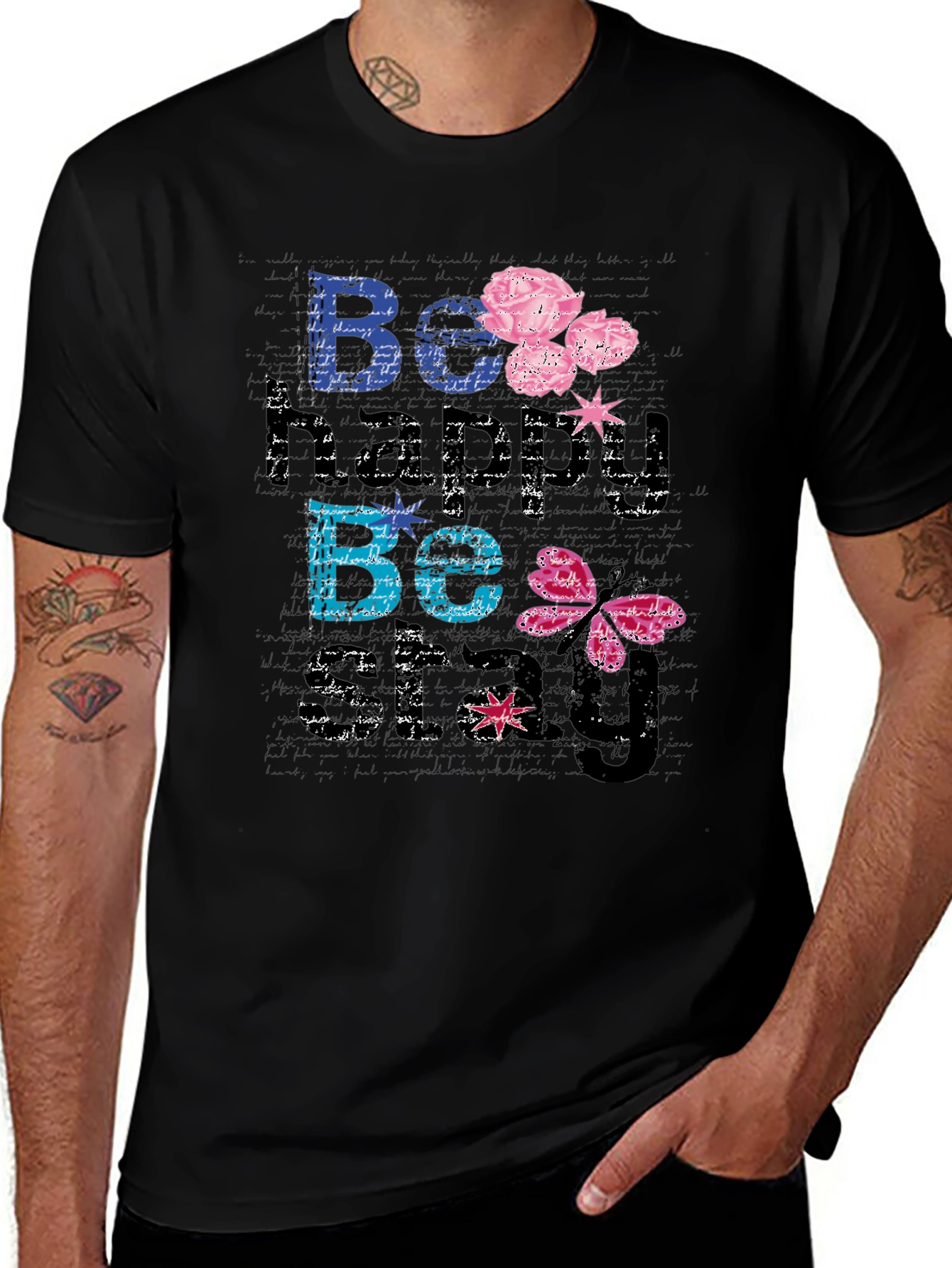 Variant 23 of Be Happy Be You Black T-Shirt