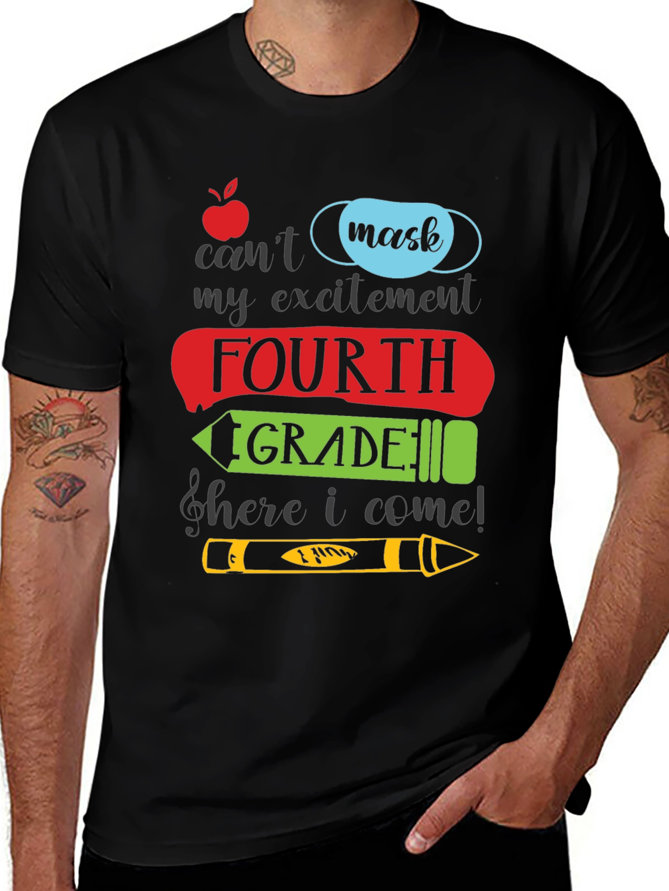 Fourth Grade Mask T-Shirt: Back to School