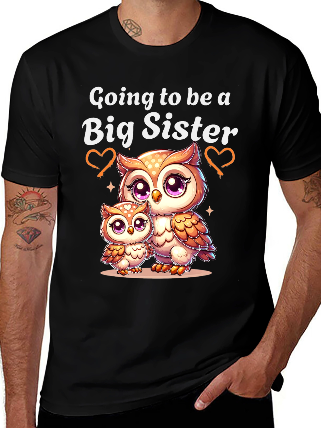 Variant 26 of Big Sister Owl T-Shirt - Cute Pregnancy Announcement