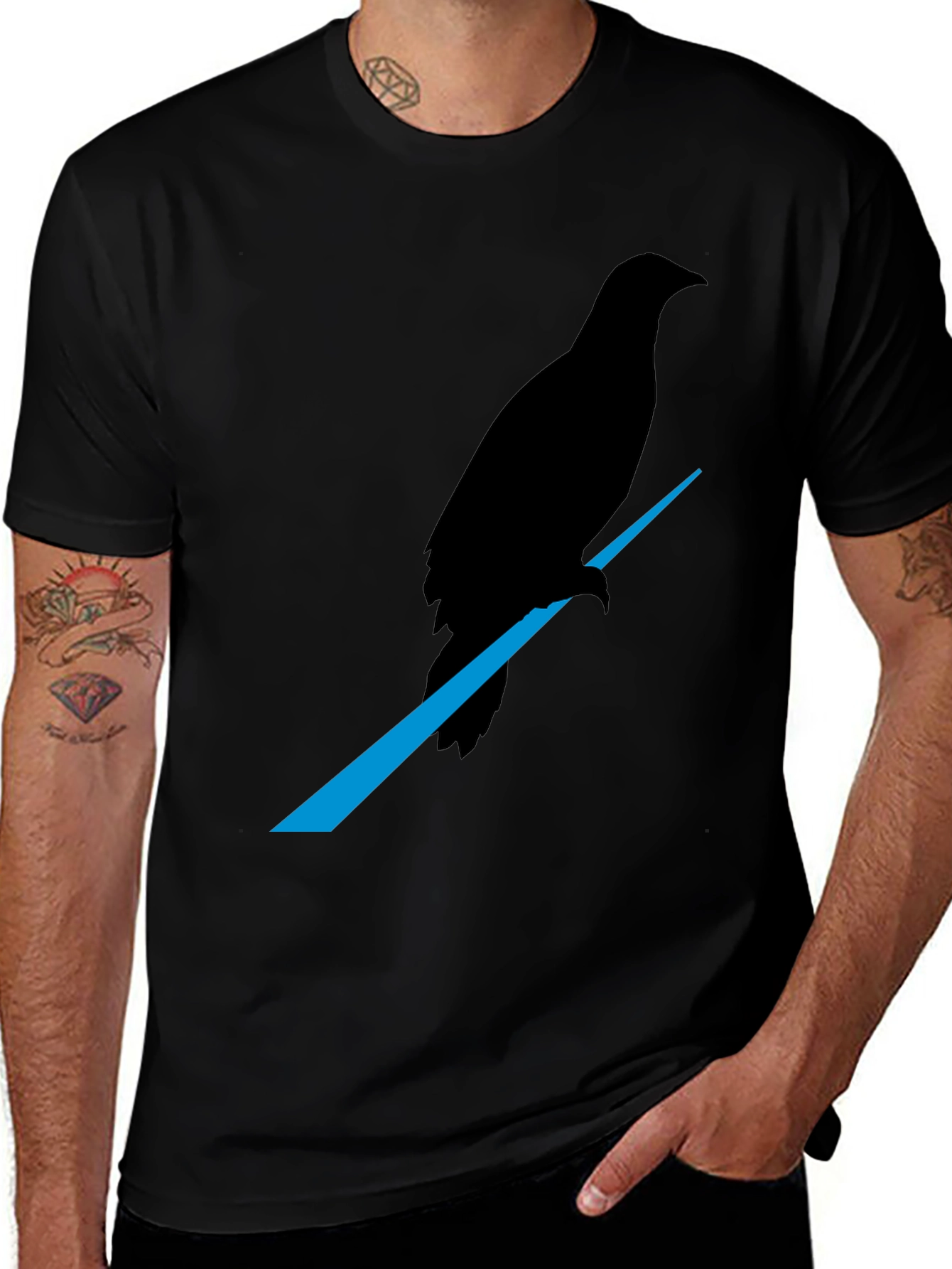 Variant 17 of Raven Graphic Tee - Men's Black T-Shirt