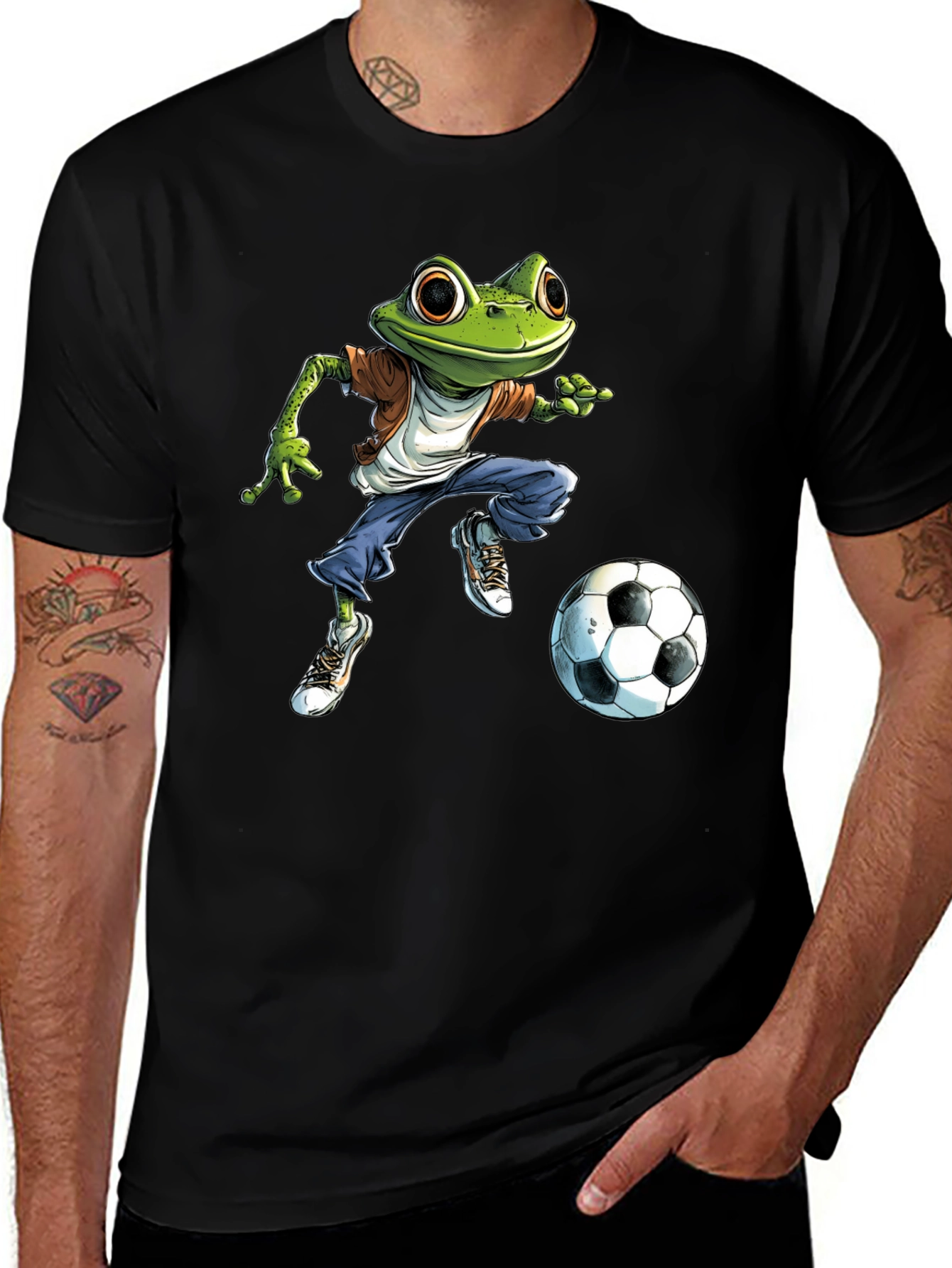 Variant 27 of Frog Soccer T-Shirt - Cool Cartoon Style