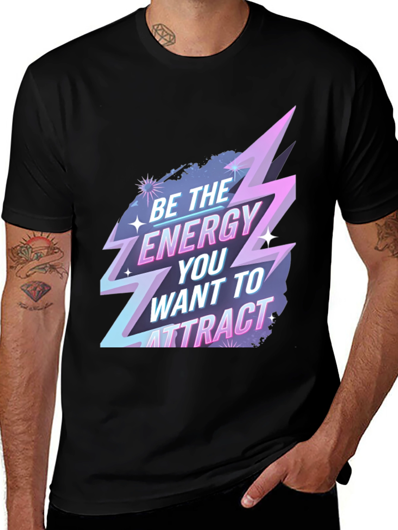 Variant 19 of Be The Energy Graphic Tee - Black T-Shirt